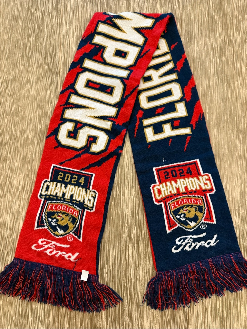 Florida Panthers 2024 Champions Ford Fan Scarf